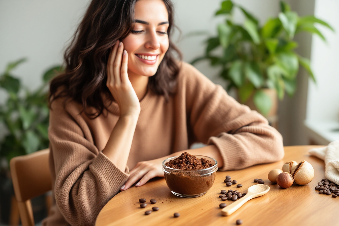 Révélez l’éclat de votre peau avec du marc de café et un soupçon de noisettes